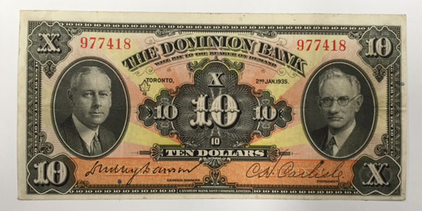 photo 14 1935 canada ten dollar bill