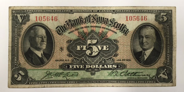 Photo 11 1935 canada five dollar bill