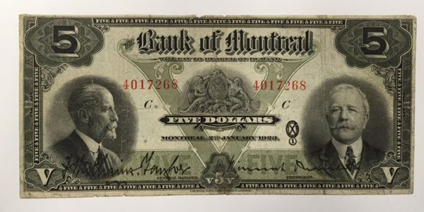 Photo 16 1923 canada five dollar bill